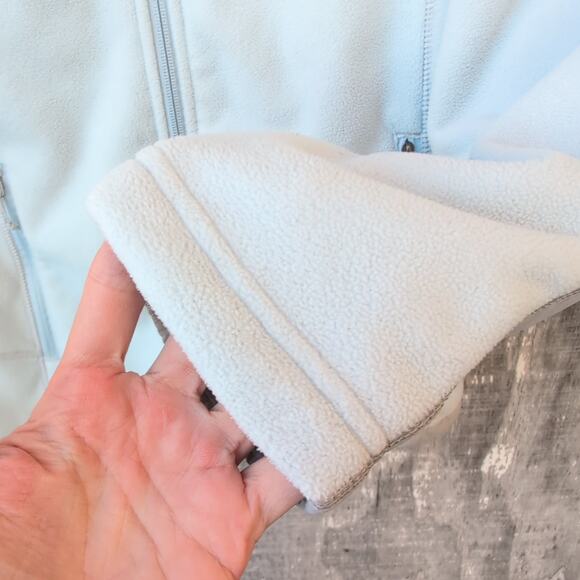 Eddie Bauer Polartec Full Zip Fleece Jacket Women's Large Baby Blue - Picture 2 of 11